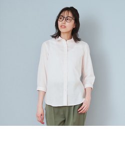 Wガーゼ レギュラーカラー 七分袖 レディースカジュアルシャツ
