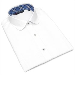 【透け防止】 形態安定 ワイドカラー 七分袖レディースシャツ
