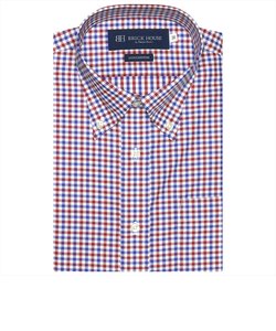 形態安定 ボタンダウカラー 綿100% 半袖ビジネスワイシャツ