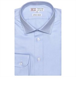 【国産しゃれシャツ】形態安定 ワイドカラーカラー 綿100% 長袖ビジネスワイシャツ