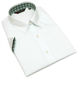 形態安定 レギュラーカラー 半袖レディースシャツ