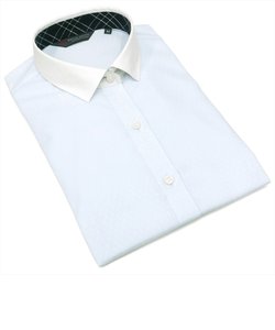 【超形態安定】 ワイドカラー 綿100% 七分袖レディースシャツ