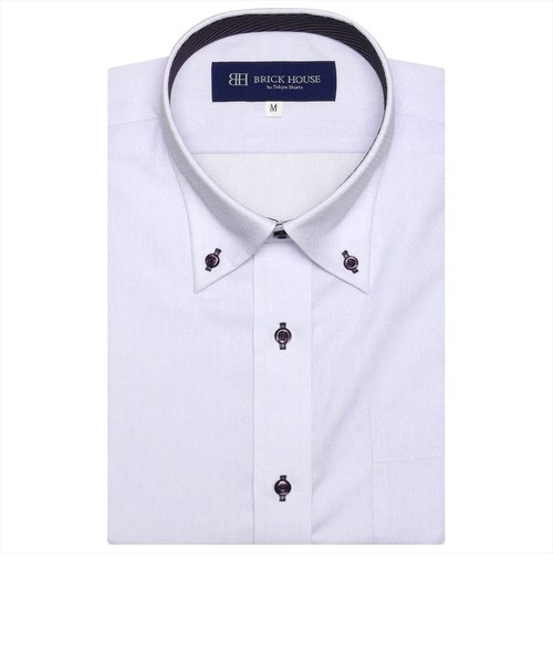 形態安定 ボタンダウンカラー 半袖ビジネスワイシャツ