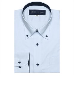 【透け防止プラス】形態安定 ボタンダウンカラー 長袖ビジネスワイシャツ