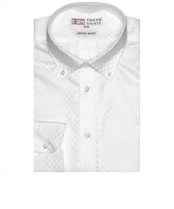 【国産しゃれシャツ】 プレミアム ボタンダウン 形態安定 綿100% 長袖ワイシャツ