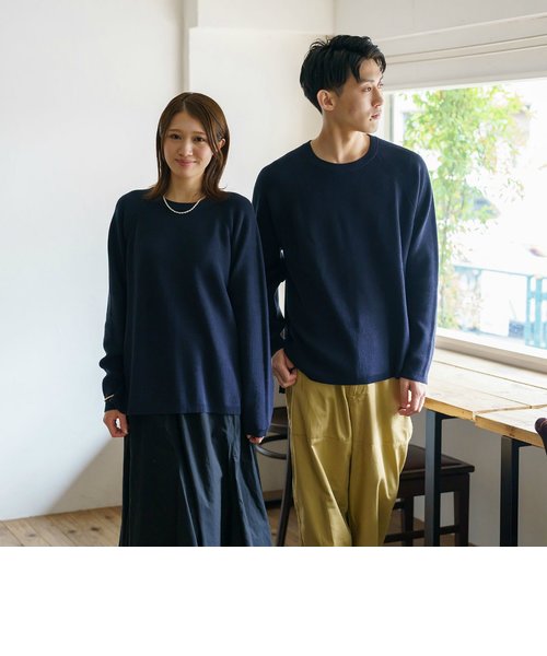 CORDURAリラックスラグランスリーブニット＜ネイビー＞ | TOKYO SHIRTS