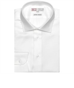 【国産しゃれシャツ】 セミワイド 長袖 形態安定 綿100% バスケット織り