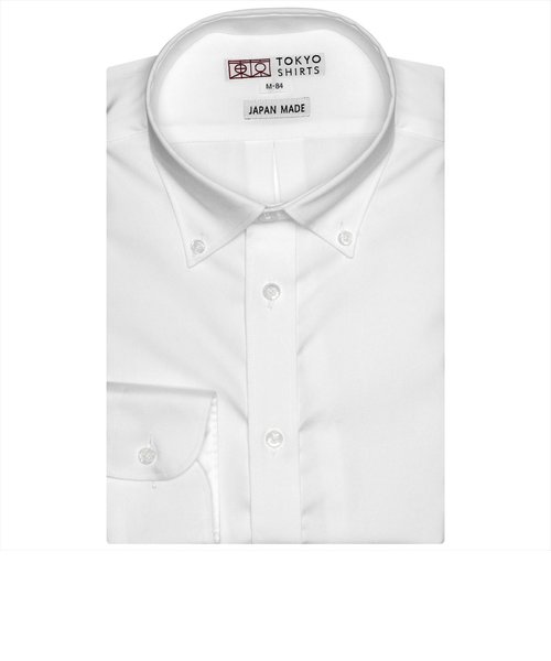 【国産しゃれシャツ】 ボタンダウン 長袖 形態安定 綿100% ピンオックス織り
