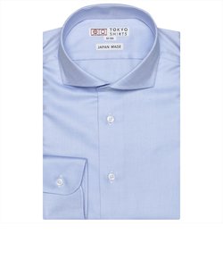 【国産しゃれシャツ】 ホリゾンタル 長袖 形態安定 綿100% ツイル織り