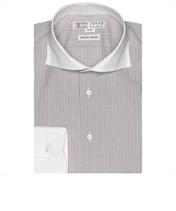 【国産しゃれシャツ】 ホリゾンタルワイドカラー 形態安定 ワイシャツ 綿100%