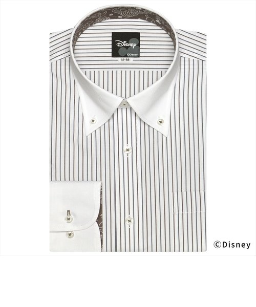 【ディズニー・大きいサイズ】 形態安定  クレリック ボタンダウンカラー 長袖ワイシャツ