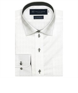 【超形態安定】 ワイドカラー 綿100% 長袖 ワイシャツ