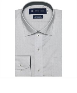 【超形態安定】 ワイドカラー 長袖 形態安定 ワイシャツ 綿100%