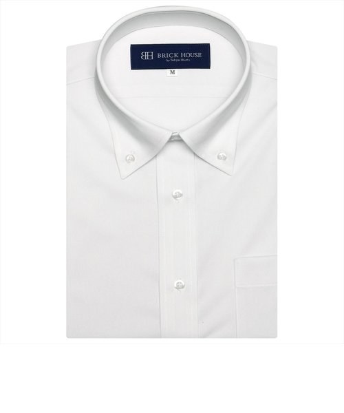 【持続涼感】 COOL SILVER(R) ボタンダウンカラーカラー 半袖 形態安定 ニットシャツ