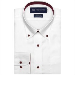 【超形態安定・大きいサイズ】 ボタンダウンカラー 綿100% 長袖ワイシャツ