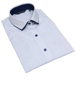 形態安定 ワイド衿 綿100% 七分袖 レディースシャツ