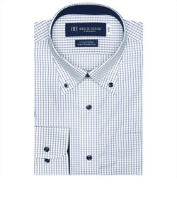 【超形態安定・大きいサイズ】 ボタンダウンカラー 綿100% 長袖ワイシャツ