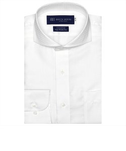 【超形態安定・大きいサイズ】 ホリゾンタルワイドカラー 長袖 ワイシャツ 綿100%