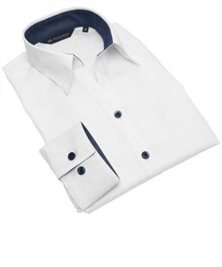 形態安定 スキッパー衿 綿100% 長袖 レディースシャツ