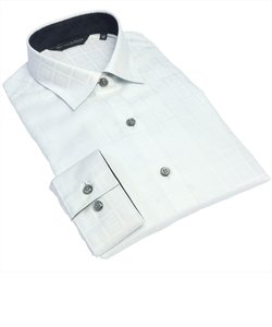 形態安定 ワイドカラー 綿100% 長袖 レディースシャツ