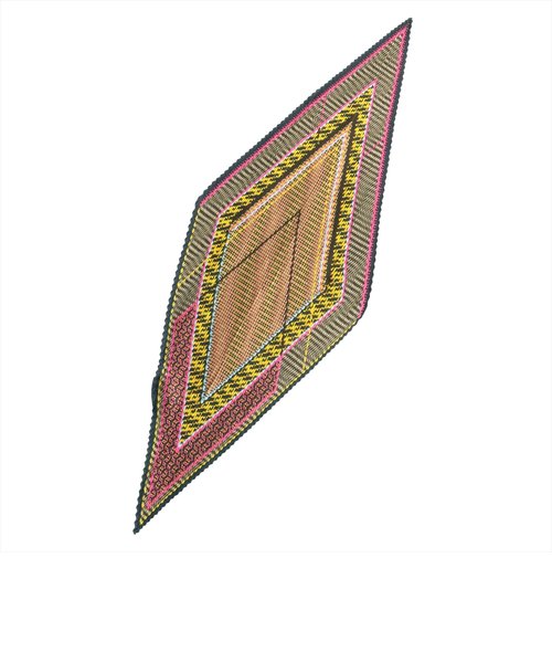 プリーツ幾何柄スカーフ ブラウン レディース