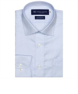 【超形態安定】 プレミアム 形態安定 ワイドカラー 綿100% 長袖 ワイシャツ