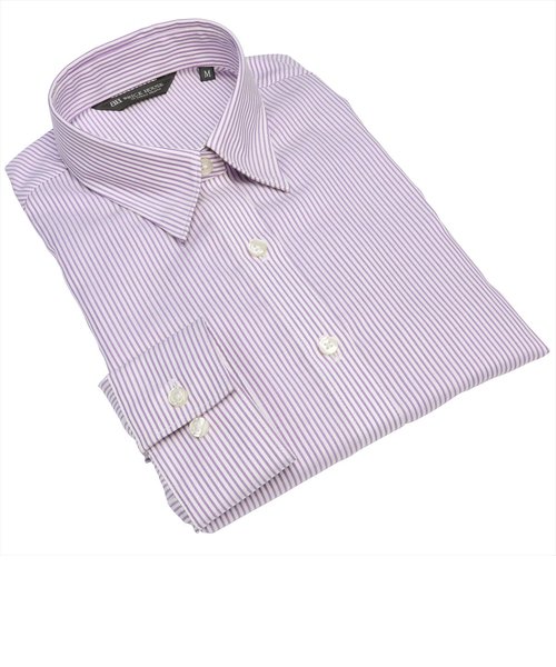 形態安定 レギュラー衿 綿100% 長袖レディースシャツ