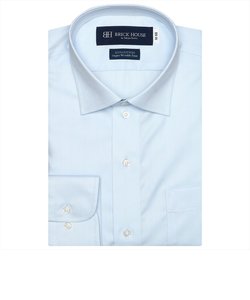 【超形態安定・大きいサイズ】 ワイドカラー 長袖ワイシャツ 綿100%