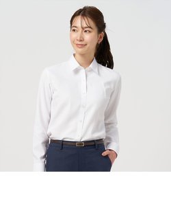 【透け防止】 形態安定 レギュラー衿 長袖 レディースシャツ