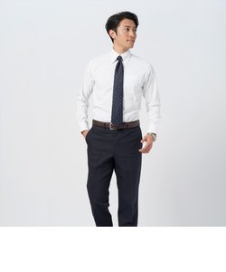 【透け防止】 形態安定 スナップダウンカラー  綿100% 長袖ワイシャツ