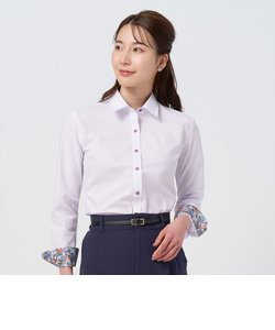 形態安定 レギュラー衿 長袖 レディースシャツ