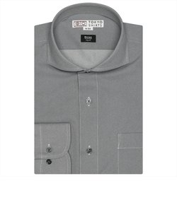 【BRING Material (TM)】 形態安定 ホリゾンタルワイドカラー 長袖 ニットシャツ
