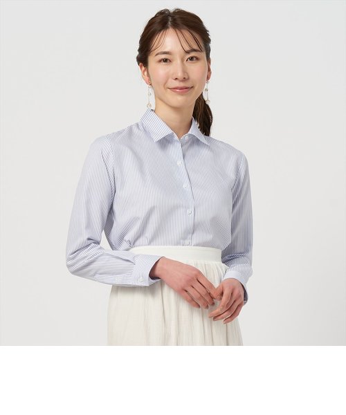 【ECOVERO(TM)】 形態安定 レギュラー衿 長袖 レディースシャツ