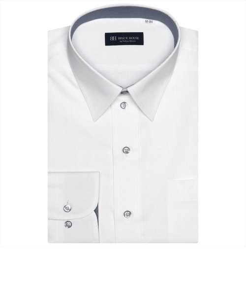 【透け防止】 形態安定 レギュラーカラー 長袖ワイシャツ