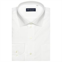 【透け防止】 形態安定 ワイドカラー 長袖ワイシャツ