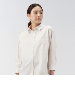 【Pitta Re:)】 イージーケアワイドシャツ 八分袖 カジュアルシャツ