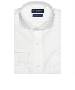 【超形態安定・大きいサイズ】 ホリゾンタルワイドカラー 綿100% 長袖ワイシャツ