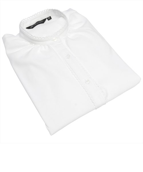 COFREX ピコレース スタンド衿 七分袖 レディースシャツ