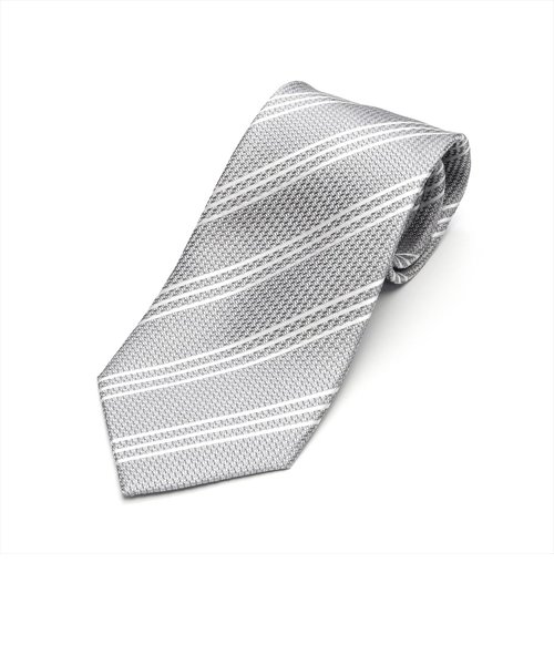 ネクタイ 絹100% ガルザタイ シルバー ビジネス フォーマル