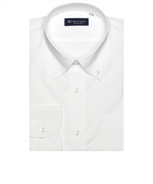 【透け防止】 形態安定 ボタンダウンカラー 長袖ワイシャツ