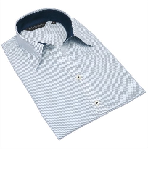 【裾パイピング】 形態安定 スキッパー衿 七分袖レディースシャツ