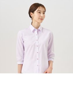 【裾パイピング】 形態安定 レギュラー衿 七分袖レディースシャツ