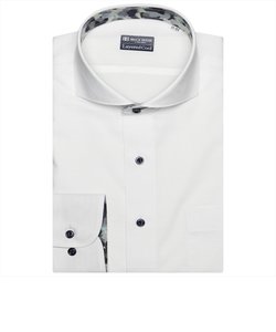 【Layered Cool】 形態安定 ホリゾンタルワイドカラー 長袖 ワイシャツ