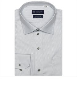 【超形態安定・大きいサイズ】 ワイドカラー 綿100% 長袖ワイシャツ