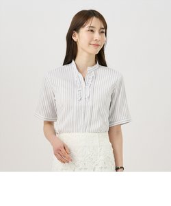 【デザイン】 COFREX ピンタックフリル 五分袖 レディースシャツ