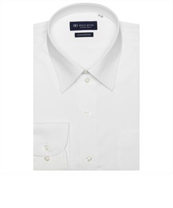 【透け防止・白無地・大きいサイズ】 形態安定 レギュラーカラー  綿100% 長袖 ワイシャツ 2024SS
