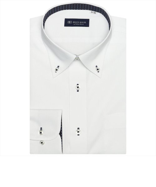 【透け防止・大きいサイズ】 ボタンダウン 長袖 形態安定 ワイシャツ