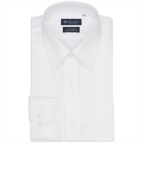 【超形態安定】 レギュラー 長袖 形態安定 綿100% ワイシャツ