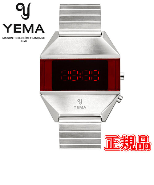 正規品 YEMA イエマ LED SILVER シルバー クォーツ メンズ腕時計 YMHF1575-AM