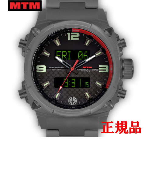 MTM エムティーエム Air Stryk II Grey - Carbon Red メンズ腕時計 クォーツ AS2-TGR-CBRD-MBTI